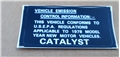 EMISSION LABEL CATALYST 1978 1500