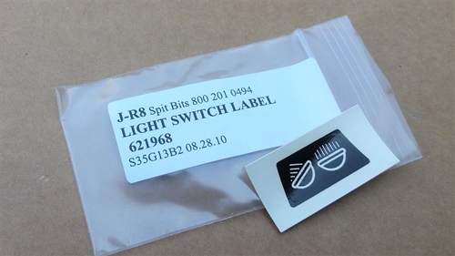 15) LIGHT SWITCH LABEL MK4/1500 up to FM60,006 1976