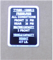 12a) TIRE PRESSURE LABEL 1500 from FM28,001 1975